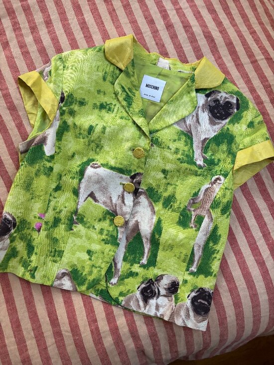 Moschino Tops - Vintage Moschino Pug Print Blouse